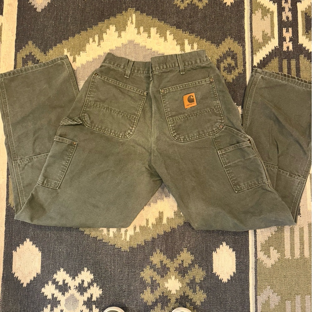 Carhartt B136 MOS Double Knee Canvas Work Pants Mens 32x32 UFCW USA (Fits 30x31) - Picture 3 of 8